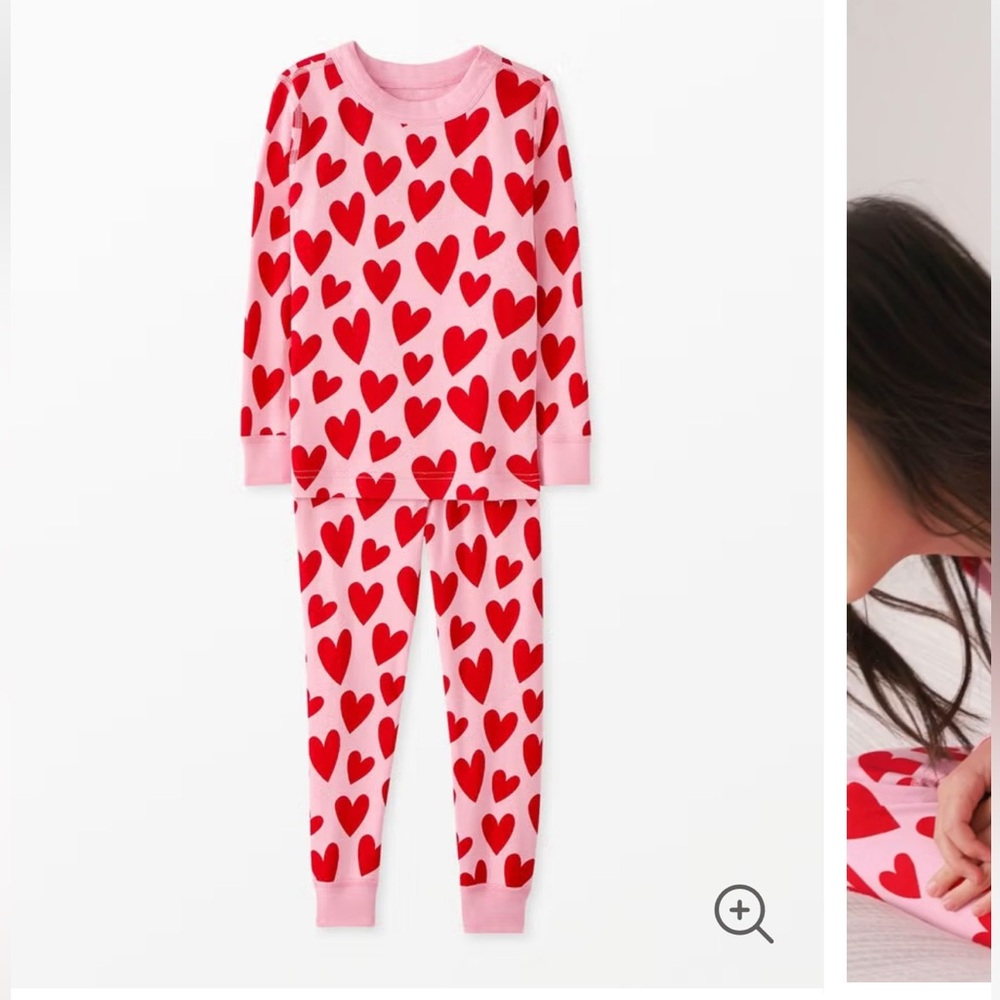 Hanna Andersson Kids Valentines Pajama Set - Size 8
